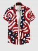 Striped Ribbon Patriotic American Flag Print Plus Size Matching Set For Couples -  