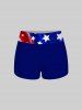 Fashion Painting Patriotic American Flag Print Boyleg Tankini Swimsuit (Adjustable Shoulder Strap) -  