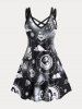 Galaxy Sun Moon Star Eyes Skulls Print Plus Size Matching Outfit For Couples -  