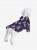 Pet's Pineapple Coconut Leaves Print Hawaii Button Shirt -  
