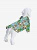 Pet's Skull Pineapple Coconut Tree Floral Currency Print Hawaii Button Shirt -  
