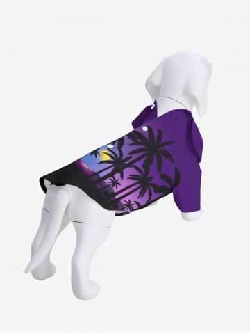 Pet's Coconut Tree Moon Ombre Sky Print Hawaii Shirt