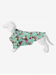 Pet's Dog Paw Heart Print Button Shirt -  