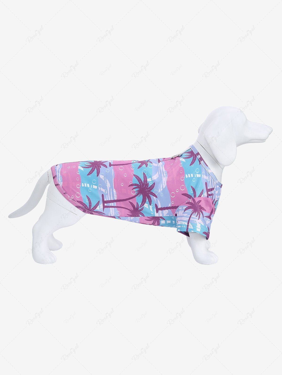 Fancy Pet's Tropical Coconut Tree Bubble Colorblock Print Hawaii T-shirt  
