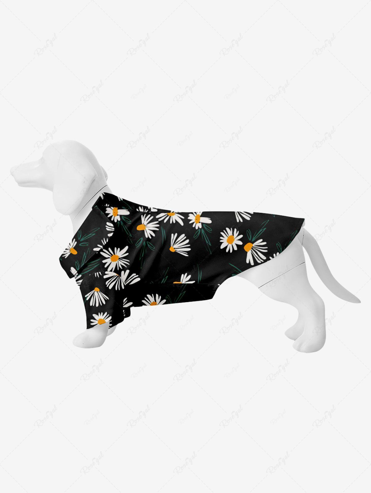 Unique Pet's Daisy Flower Leaf Print Hawaii Shirt  
