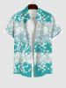 Floral Grass Striped Print Plus Size Matching Hawaii Beach Outfit For Couples -  