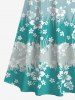 Floral Grass Striped Print Plus Size Matching Hawaii Beach Outfit For Couples -  