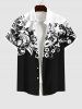 Flower Colorblock Two Tone Print Plus Size Matching Set For Couples -  