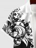 Flower Colorblock Two Tone Print Plus Size Matching Set For Couples -  