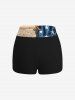 3D Lace Up Patriotic American Flag Newspaper Print Plus Size Matching Set For Couples -  