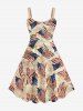 Patriotic American Flag Star Print Plus Size Matching Outfit For Couples -  