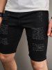Men's Zipper Fly Distressed Frayed Denim Jean Shorts -  