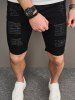 Men's Zipper Fly Distressed Frayed Denim Jean Shorts -  