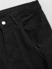 Men's Zipper Fly Distressed Frayed Denim Jean Shorts -  