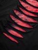 Gothic Tie Dye Lace Up Ripped 2 in 1 Short Sleeves T-shirt -  