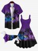 Pet's Coconut Tree Moon Ombre Sky Print Hawaii Shirt -  