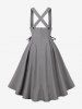 Crisscross Strap Lace Up High Low Vintage Suspender Skirt -  