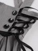 Crisscross Strap Lace Up High Low Vintage Suspender Skirt -  