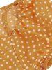 Polka Dots Print Cinched Zipper Back Vintage Dress -  