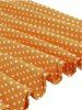 Polka Dots Print Cinched Zipper Back Vintage Dress -  