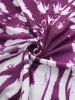 T-shirt Evidé Teinté Imprimé à Epaule Dénudée de Grande Taille - Pourpre  5XL