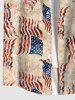 Plus Size Patriotic American Flag Star Print Shirt For Men -  