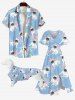Pet's Rose Flower Leaf Dog Print Shirt -  