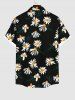 Plus Size Daisy Flowers Leaf Print Hawaii Shirt For Men -  