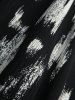 Plus Size Ruffles Cinched Ruched White And Black Tie Dye Print Tank Dress -  