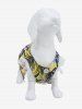 Pet's Tropical Leaf Flowers Print Lace Trim Hawaii Top -  