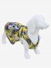 Pet's Tropical Leaf Flowers Print Lace Trim Hawaii Top -  