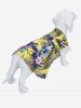 Pet's Tropical Leaf Flowers Print Lace Trim Hawaii Top -  