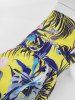 Pet's Tropical Leaf Flowers Print Lace Trim Hawaii Top -  