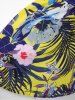 Pet's Tropical Leaf Flowers Print Lace Trim Hawaii Top -  