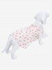 Pet's Flower Print Jacquard Embroidered Lace Trim Patchwork Rivet Button Dress -  