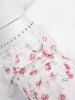 Pet's Flower Print Jacquard Embroidered Lace Trim Patchwork Rivet Button Dress -  