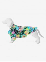 Pet's Coconut Tree Colorful Tie Dye Print Hawaii Shirt -  