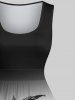 Suite de Chaise D'Extension de Loisir en Dégradé de Couleurs à Imprimé Cocotiers et Plage - Noir 