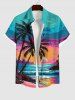 Coconut Tree Sea Sunset Cloud Colorblock Print Hawaii Dog and Owner Matching Outfits -  