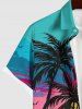 Coconut Tree Sea Sunset Cloud Colorblock Print Hawaii Dog and Owner Matching Outfits -  