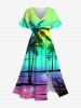 Glitter Butterfly Ombre Sea Sun Coconut Tree Print Hawaii Dog And Owner Matching Outfits -  