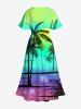 Glitter Butterfly Ombre Sea Sun Coconut Tree Print Hawaii Dog And Owner Matching Outfits -  