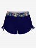 Skulls Floral Coconut Leaves Print Plus Size Matching Hawaii Beach Outfit For Couples -  
