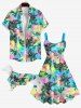 Pet's Coconut Tree Colorful Tie Dye Print Hawaii Shirt -  