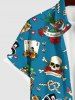 Plus Size Skulls Poker Rose Flower Heart Sword Snake Anchor Print Hawaii Shirt For Men -  