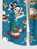 Plus Size Skulls Poker Rose Flower Heart Sword Snake Anchor Print Hawaii Shirt For Men -  