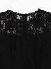 Floral Lace Panel Patchwork Zipper Sleeveless Vintage Dress -  
