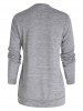 Heather Surplice Plunging Neck Long Sleeve Knitwear -  