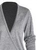 Heather Surplice Plunging Neck Long Sleeve Knitwear -  