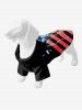Pet's Ombre Flower Striped Patriotic American Flag Print Button Shirt -  